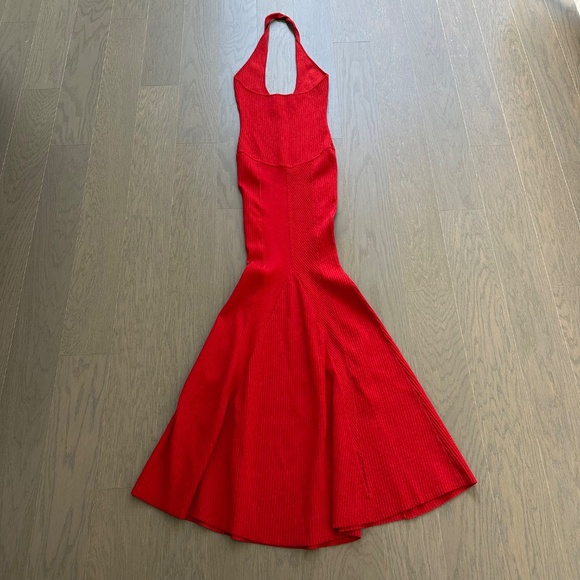 Retrofete Verona Bandage Knit Maxi Dress Red Halter Bodycon - Small - with tags - Picture 3 of 9